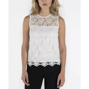 Nanette Lepore Sleeveless Blouse Women's Medium White Lace Coquette Angelcore